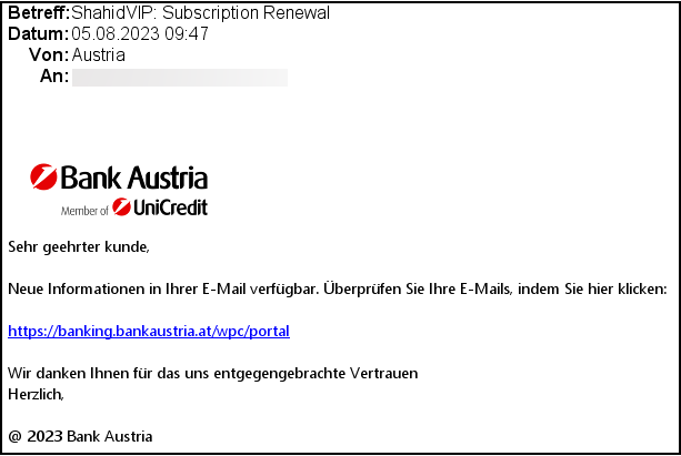 Phishing E-Mail