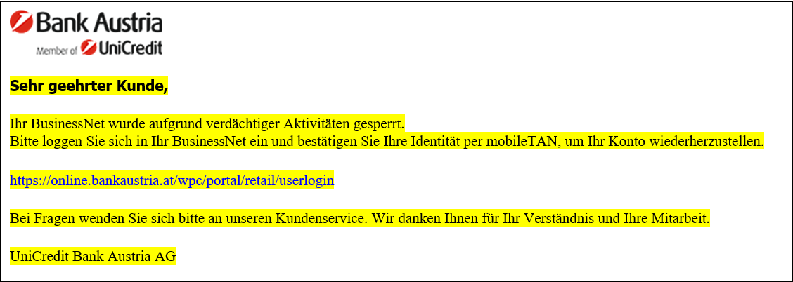 Phishing BusinessNet