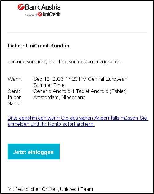 Phishing Kontodaten